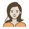 positive-face-woman-upper-body-icon-illustration-vector